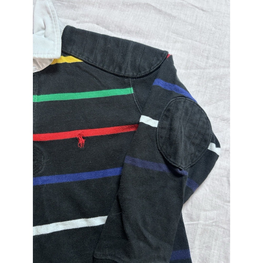 Polo Ralph Lauren Boy's Cotton Rugby Polo Shirt Size 5 Preppy Academia Stripe - Picture 5 of 8